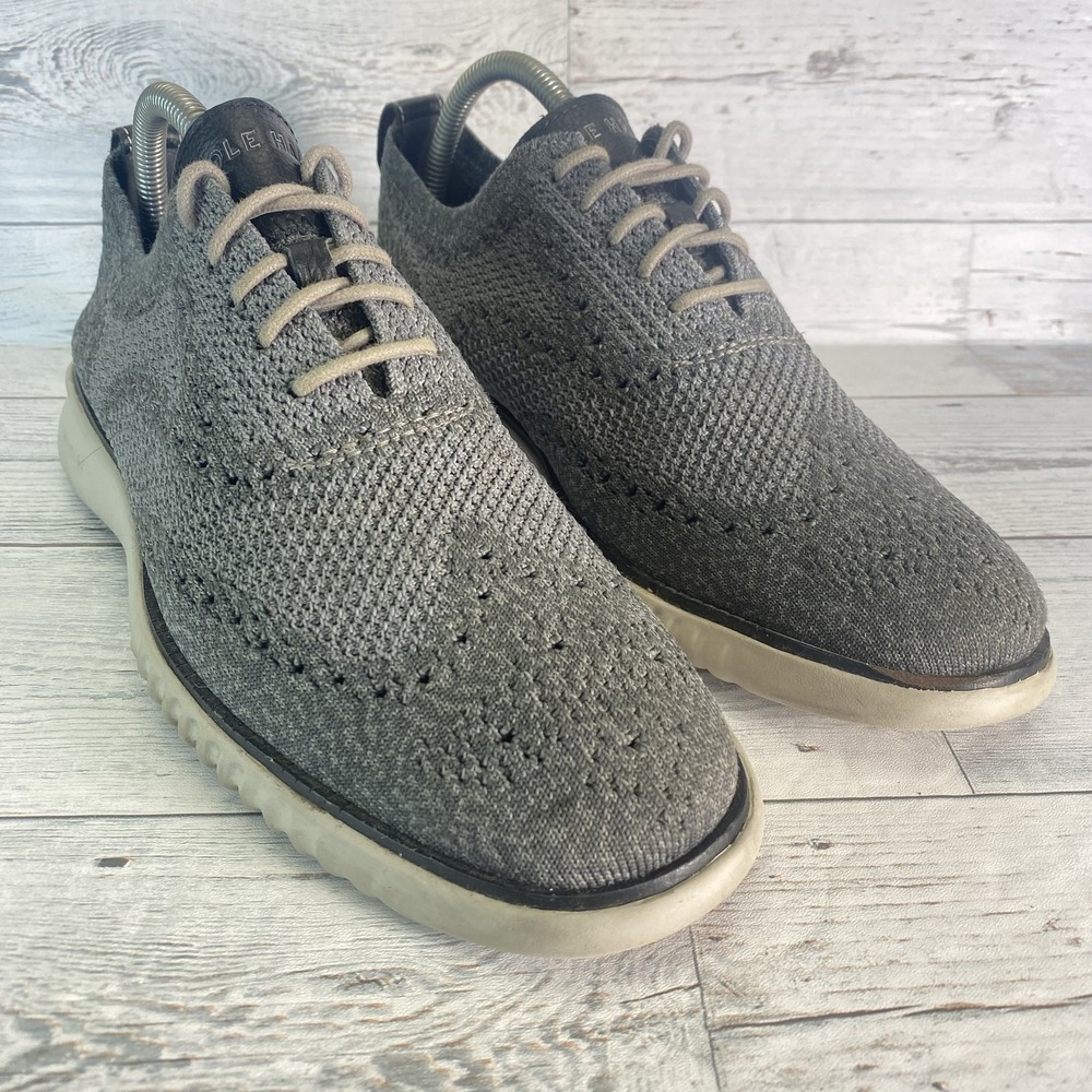 Cole Haan Zerogrand Shoes Mens 7.5M Gray Wingtip Oxford Business Casual C27565